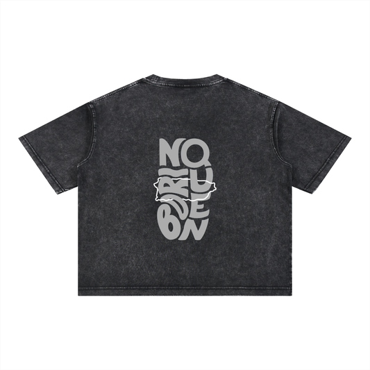 Borinquen Mineral Wash Boxy Fit T-Shirt — Black
