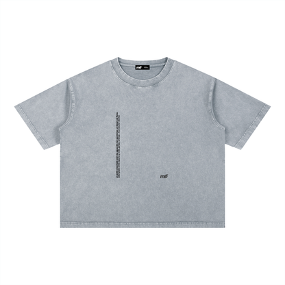 Borinquen Mineral Wash Boxy Fit T-Shirt — Light Gray