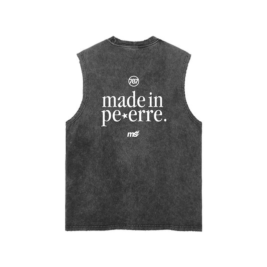 Made in Pe-Erre Snow Washed Tank Top — White