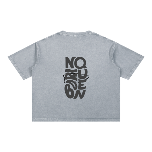 Borinquen Mineral Wash Boxy Fit T-Shirt — Light Gray