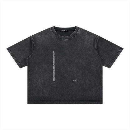 Borinquen Mineral Wash Boxy Fit T-Shirt — Black