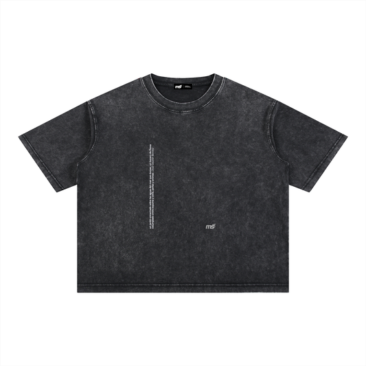 Borinquen Mineral Wash Boxy Fit T-Shirt — Black