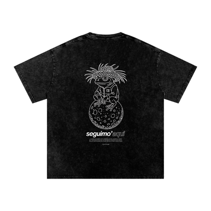Seguimo' Aquí Acid Wash Oversized T-Shirt